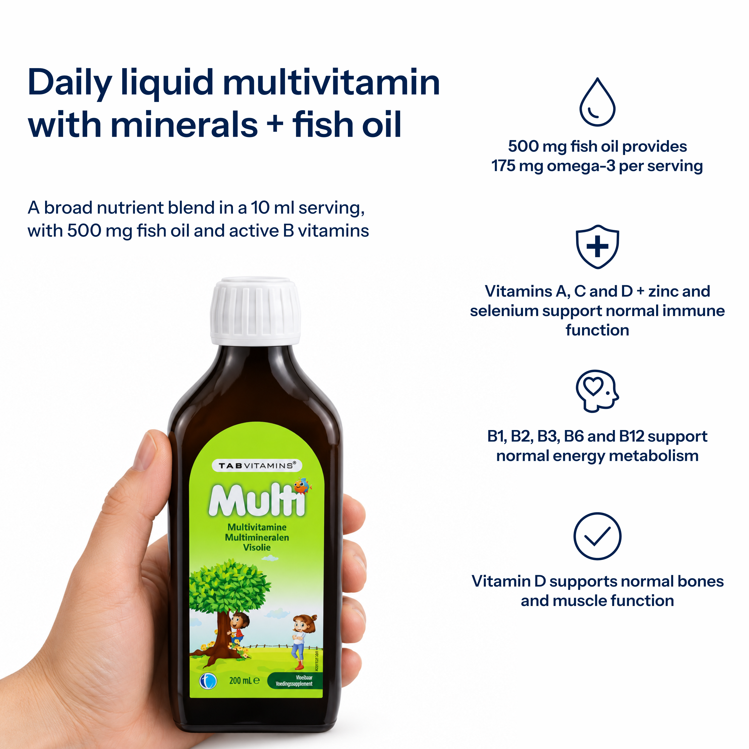 TAB Vitamins Multi | Multivitamin-, Multimineral- & Fischöl-Nahrungsergänzungsmittel